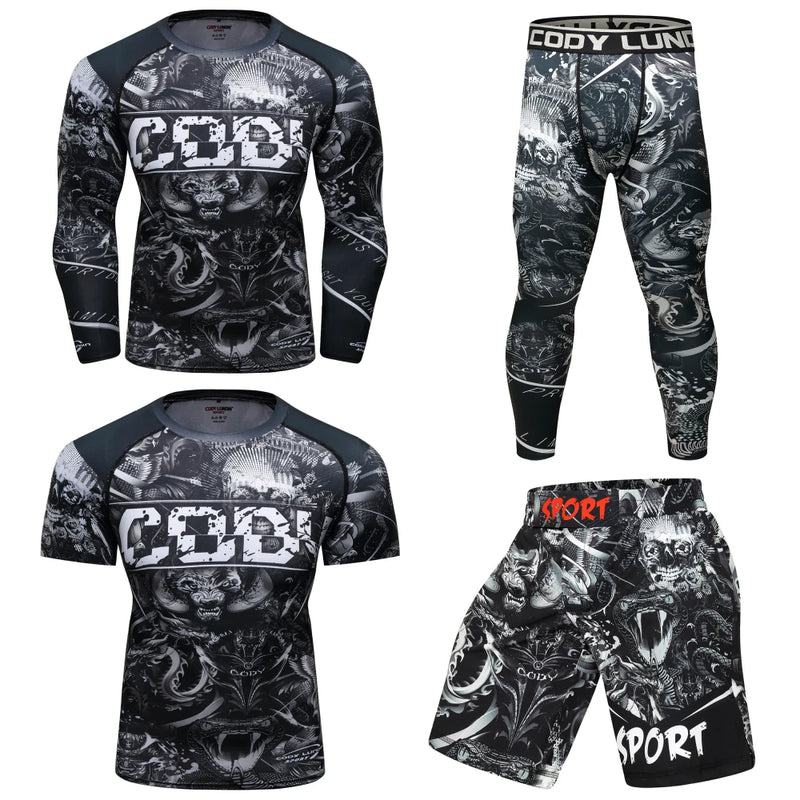 Mens Compression Fightwear Jiu Jitsu Set - SECTOR MMA