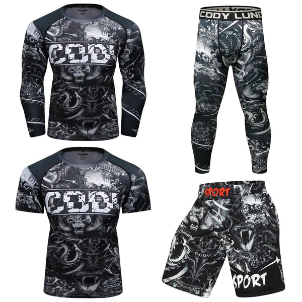 Mens Compression Fightwear Jiu Jitsu Set - SECTOR MMA