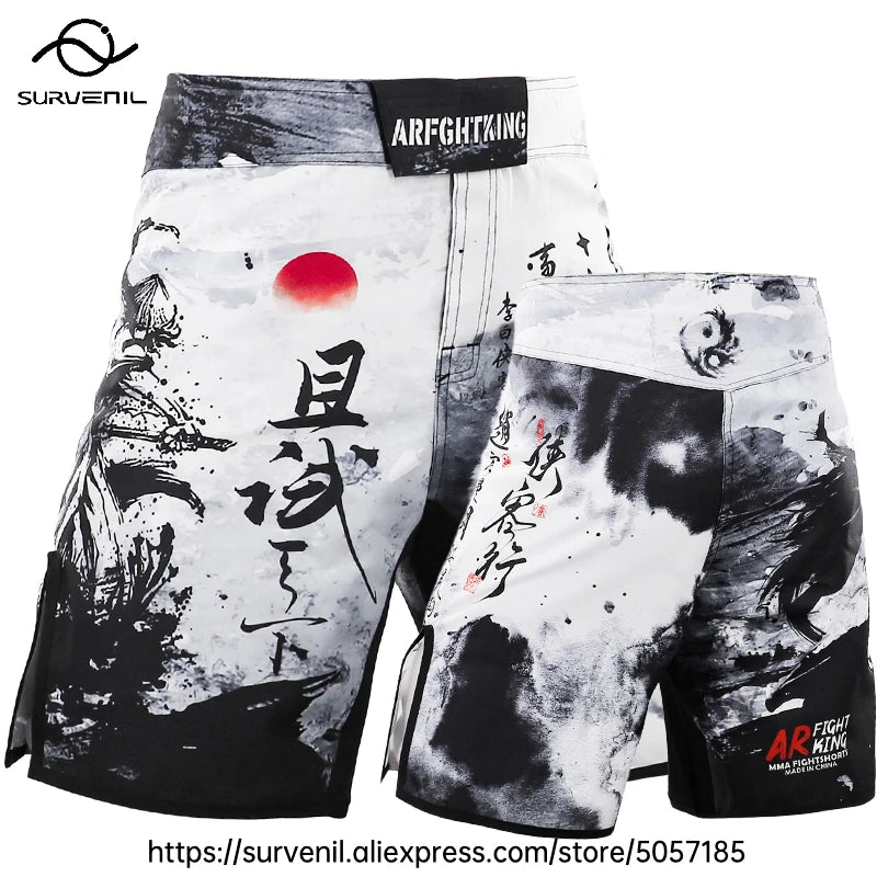 MMA Fight Shorts – BJJ, Muay Thai, Grappling, Kickboxing, Boxing Training Pants