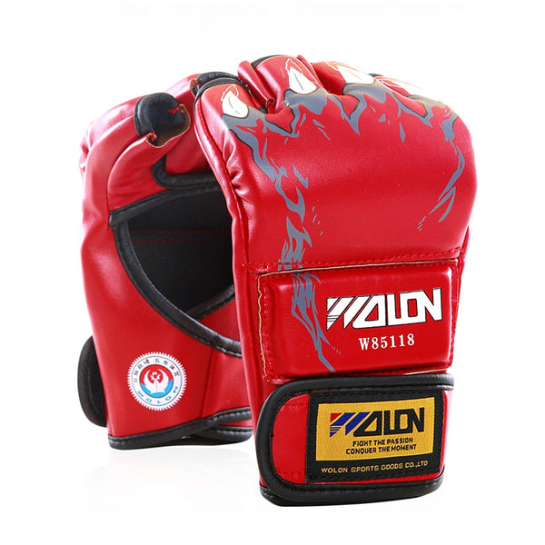Grappling MMA PU Boxing Punching Gloves special thick cotton fabrics Sanda Fighting UFC Half Finger Gloves 5 colors