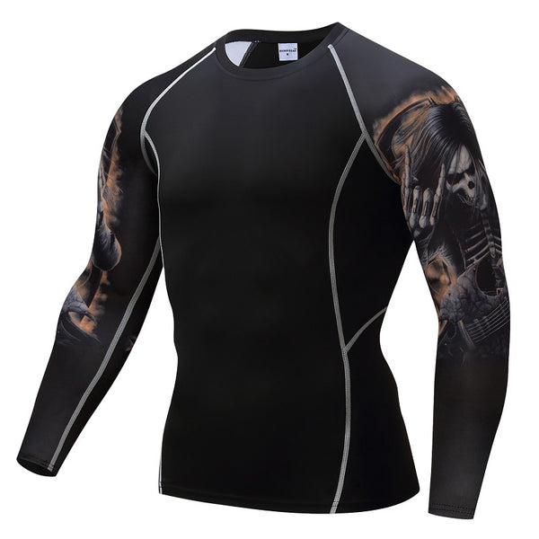 Skull Print MMA Rash Guard - SECTOR MMA