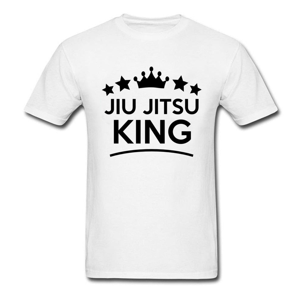 2018 New Arrival Men's Fashion White T Shirts Text Brazil Jiu Jitsu King Tshirt For Men UFC T Shirt World Champion Contest Game