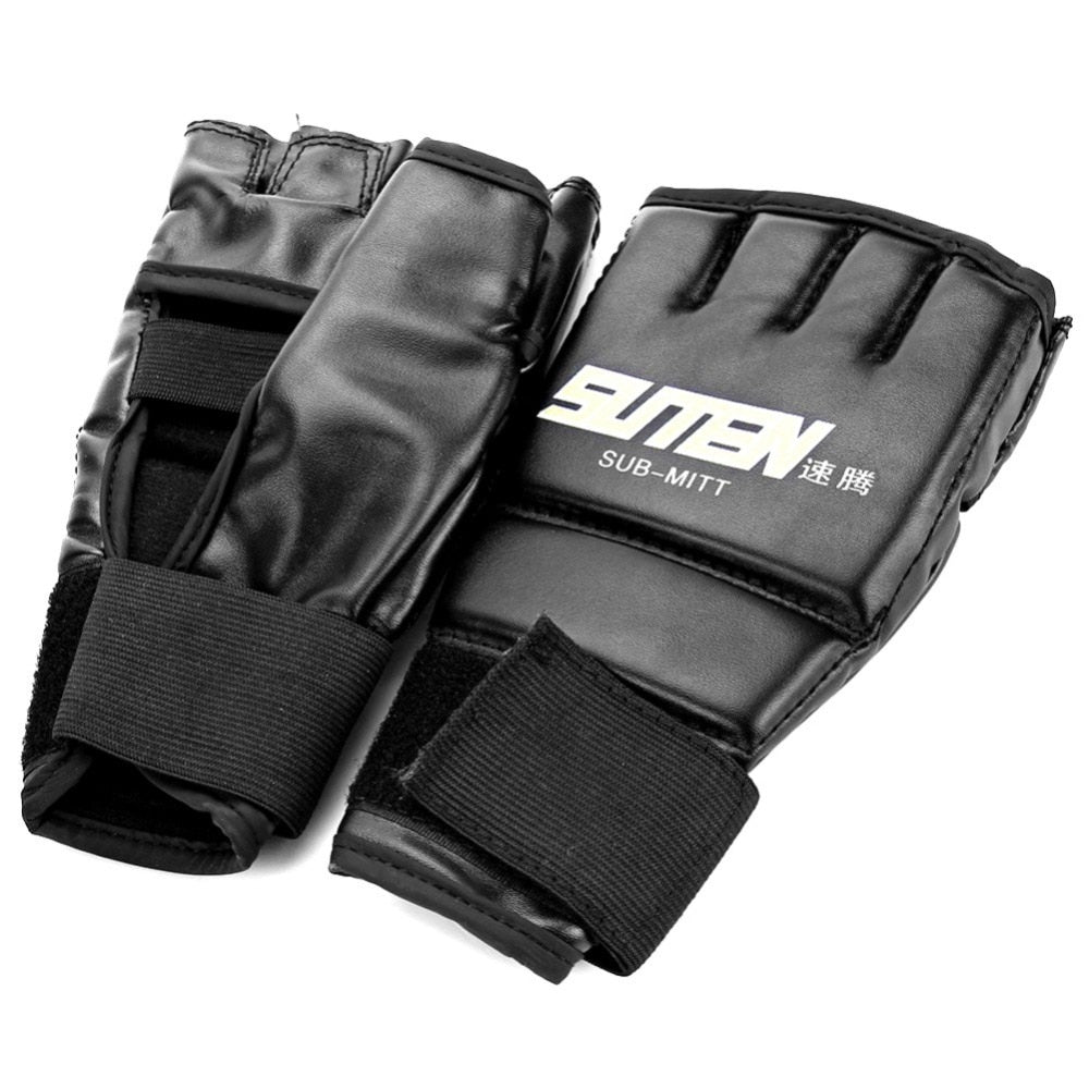 1 Pair PU Leather Boxing Gloves Men Half Finger Sport Muay Thai Gloves Mma Kick Boxing Mittens Training Boxing Gloves