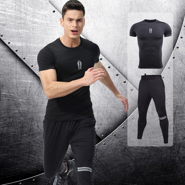 Men's Sets tracksuit 3D Prints Tight Skin Compression Sport Suit Men MMA Rashguard Body  Elastic  Fitness T-shirt Fast Drying