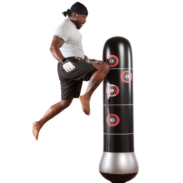150cm Fitness Inflatable Sandbag Punching Bag Stress Punch Tower Speed Bag Stand Power Boxing MMA Target Bag For Teenagers Adult